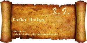Kafka Ibolya névjegykártya